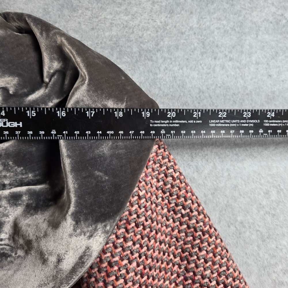 dS LAB Coat Women Size 6 Pink Grey Tweed Velvet Portrait Collar Chic Jacket - Picture 8 of 12